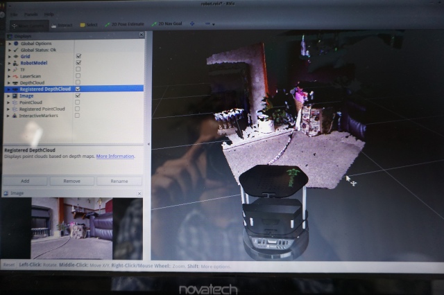 Inital setup and 3D image of ROS and RVIZ with turtlebot